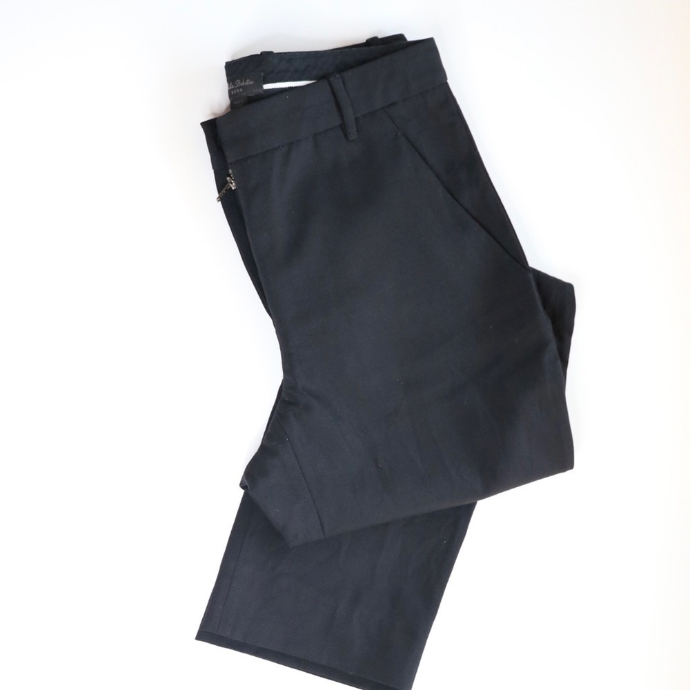 Aritzia Babaton Black Wool Blend Pants Crop High Waisted Size 0 Office Work
